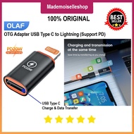 Olaf Adapter OTG USB type C Female to Lightning ios - Charging &amp; Camera Data Transfer to Iphone Ipad