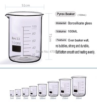 100 200 300ml3pcs/set Pyrex Beaker Borosilicate Glass Lab Glassware Chemical Measuring Cup Flat Bott