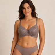 B&C Plus Size Lace T-Shirt Bra 36D-48D | Full Cup High Side Band Support Bra 4 Hooks (3289)