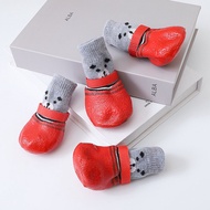 Adjustable Magic Tape Dog Socks for Beagle Dogs Winter Outdoor Use Non-Slip Comfortable Warm Cute Sl