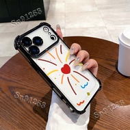 Color Fireworks iPhone17promax Phone Case i17Pro Four Corners Shock-Resistant Electroplating i16Pro 