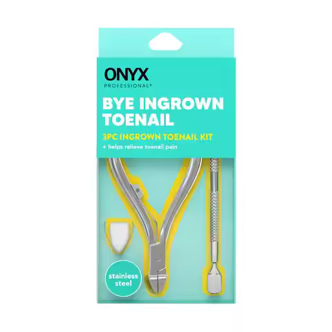 Ingrown Toenail Kit with Toenail Metal Clippers & Double-Ended Pusher, Color Silver