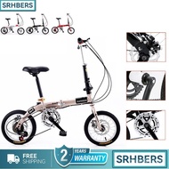 SR Foldable Bicycle Disc Brake Derailleur/Ultra Light Folding Bicycle/14/16 inch Ultra Light Bicycle D2WS