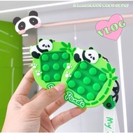 Stress relief bubble toy keychain, Cute panda entertainment toy keychain.