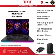 MSI Raider GE78HX 13VI-061MY Gaming Laptop (Core Black) | i9-13980HX | 64GB RAM 4TB SSD | 17.0" QHD+