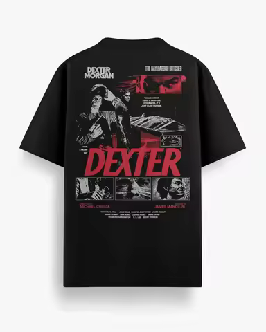 Classic TV Series Dexter Print T-shirt Casual Cotton Retro T-shirt Men's Fashion Oversized Street We