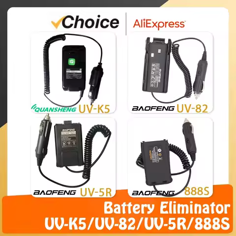 Battery Eliminator For Quansheng UV-K5 Baofeng UV-5R UV-82 BF-888S Car Charger Walkie Talkie UV-K6 U