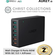 ST AUKEY KEPALA CHARGER 6 PORT USB 60W QC3.0 ADAPTOR FAST CHARGING