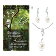 Borneo Pearls Pearl Pendant & Earrings Set - Lianes Of life