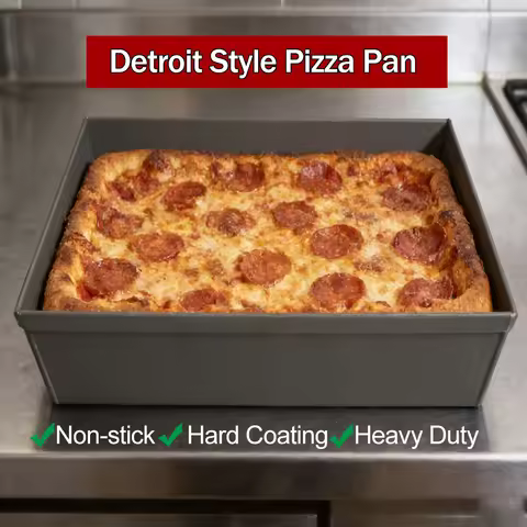 PizzAtHome Detroit Style Pizza Pan 10x8 / 10x10 inch Pizza Pan Aluminium Alloy Non-stick Plate Deep 