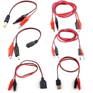 Jumper Wire Electric DIY Supply Alligator Cilps to USB Plug Test Cable Male Female Jack  MY27B