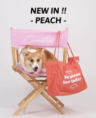 “No plans for today canvas tote bag” (PEACH)