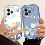 For Infinix Smart 8 7 6 5 2020 Hot 40i 40 Pro 30i 30Play 20 20i Play Note 40 12 G96 Spark Go 2024 Hot 12 11 10 Play Beautiful Tulips 3D Wave Edge Phone Case Soft Cover