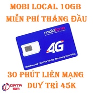 FREESHIP - CHƯA KÍCH HOẠT.Sim 4G mobi local 10 GB 30 phút liên mạng duy trì 45k miễn phí tháng đầu