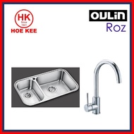 (SINK + SINK MIXER) Oulin OL-U8901 Stainless Steel Kitchen Sink + KrisRoz KS46008 Sink Mixer