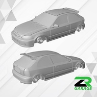 Diecast Honda Civic EK9 Hot wheels Civic EK Unpaint Resin