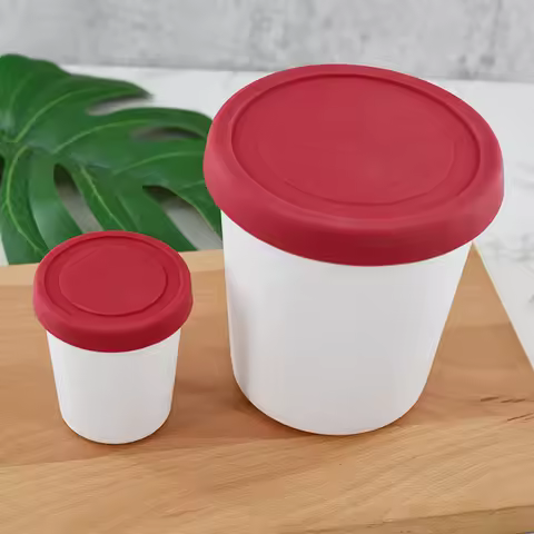 Lid Design BPA-free Ice Cream Container Reusable snd Odorless Ice Cream Container for Making Milksha