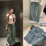 NHY.studio /WGWE/ Silver blue straight jeans with button pockets 9527