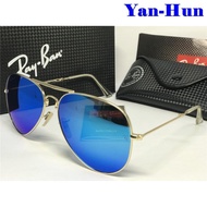LIUQI Rayban original RB polarized aviator sunglasses Glob/blue frame bn 001/52 62mm for Women Men