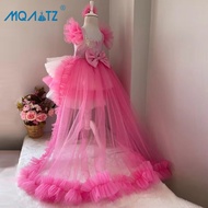 MQATZ Trailing 1 Year Birthday Dress Baby Girl Dress Sequin Princess Dresses Baptism Girls Party Clo