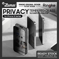 Ringke Privacy Tempered Glass for i--Phone 15 / 15 Plus / 15 Pro / 15 Pro Max Tempered Glass Screen 