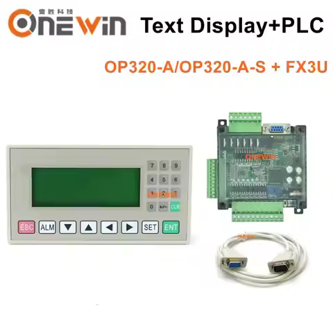 OP320-A OP320-A-S text display and FX3U 14/24/48/56 PLC industrial control board With Communication
