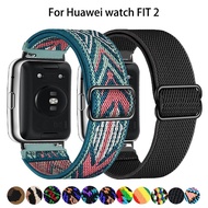 [HOT JUXXKWIHGWH 514] Scrunchie สำหรับ Huawei Watch Fit 2สาย Smartwatch อุปกรณ์เสริมไนลอนยืดหยุ่นสร้อยข้อมือ Correa Huawei นาฬิกา Fit2