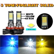 1pc 36LED 3in1 LED White Yellow Ice Blue H11 Car LED Fog Lamp H3 LED Bulb H8 H4 Super Bright Car Fog