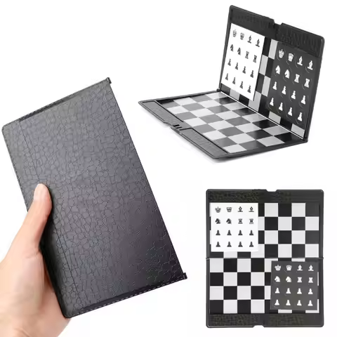 Pocket Folding International Chess Set, Board Checkers, Plane