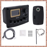 (QCMY) 4 Band EQ Equalizer -3 Acoustic Guitar Bass EQ Preamp with Digital Tuner Guitar Pickup