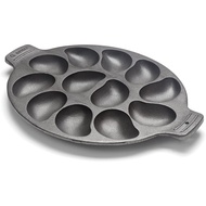 Outset 76225 Cast Iron Oyster Grill Pan, 12 Cavities, Black
