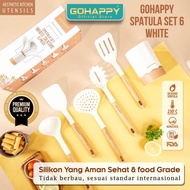 GOHAPPY GHX26 SILICONE PREMIUM SPATULA SET BONUS BUCKET HOLDER