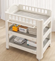 CHU mami babi โต๊ะเปลี่ยนผ้าอ้อม กว้างพิเศษ วางอ่างอาบน้ำได้ ล้อหมุน 360 ที่กั้นสูงปลอดภัยCH_001