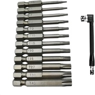12 PCS Bit Pemutar Skru Kepala Torx T5-T40 Set Pemutar Skru Torx Magnetik Bit Pemutar Skru Trox Alat