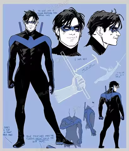 Dick Grayson Nightwing Cosplay Costume Uniform Halloween Carnival Party Christmas Play Role Clothes 