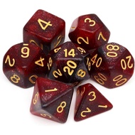 DND Dice Set 7PCS Polyhedral D&D Nebula Dice for Roleplaying Dice Games as Dungeons and Dragons (Red