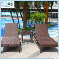 Outdoor Lounge Chair Poolside Rattan Lounge Chair Beach Relaxation Chair Beach Villa Sun Lounger Hot