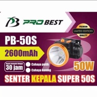 Senter Kepala 50 Watt Pro PB50S NEW CAHAYA KUNING DAN CAHAYA PUTIH CAS