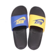 NIKE 雙色男拖鞋 BENASSI JDI藍黃鴛鴦 Size 7-8