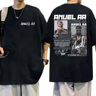 Rapper Anuel AA Rhlm 2 Tour 2026 Fan Gift T-Shirt Retro Hip Hop Short Sleeve Casual Cotton Streetwea