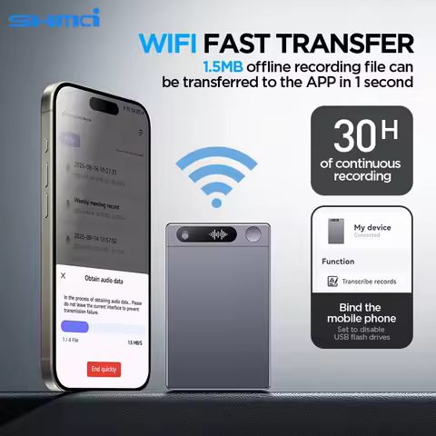 Shmci 64GB AI Powered Voice Recorder and Call Recorder with Speech-to-Text, Summarization, Translati