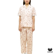 Wacoal CAFE’ CATION ชุดนอนคอฮาวาย แขนสั้น ขายาว พิมพ์ลาย Coffee&Bread รุ่น WN9E31 สีเบจ (BE)
