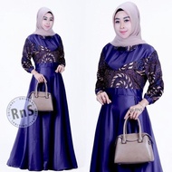 GAMIS BATIK KOMBINASI POLOS / BAJU BATIK PESTA WANITA MUSLIMAH TERBARU