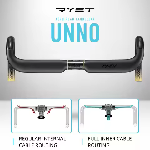 RYET Full Carbon Road Bike Handlebar 380/400/420/440 Full Inner Cable Rounting Bicycle DropBar Handl