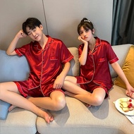 Luxury Pajama Suit Satin Silk Pyjamas Sets Couple Sleepwear Casual Family Pijama Lover Night Suit Me
