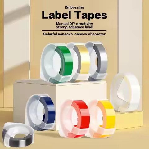 3/5Pcs Compatible Dymo 3D Label Tape 9mm Dymo 3D Embossing Tape For Dymo Motex E101 E202 Manual Type