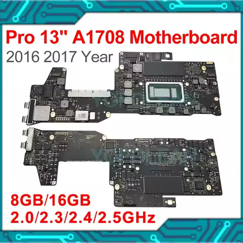 Original A1708 Motherboard 2016 2017 For Macbook Pro 13" A1708 Logic Board 820-00875-A 820-00840-A 8