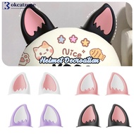 OKCATZONE 2Pcs Motorcycle Helmet Cat Ears Motocross Electric Car Helmet Accessories Driving Styling 