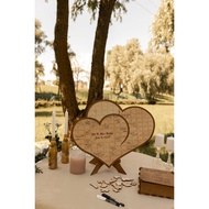 Heart-shaped puzzle board to store signatures, preserve memories, suitable for weddings,...