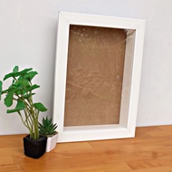 COD Available 3D White Photo Frame A4 Size (21x30cm) Space 3cm Acrylic Glass Not Easily Broken Plain